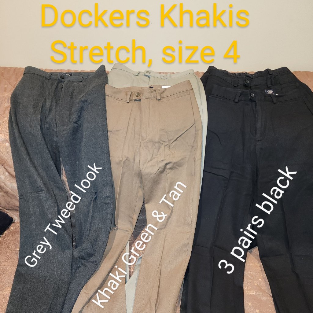 Dockers Khakis, Stretch, Flat Front